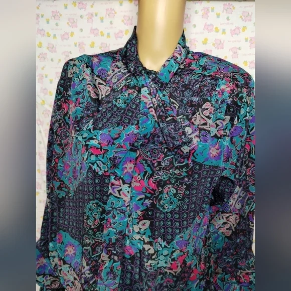 NWT Alfred Dunner women's plus size 14 button up professional blouse shirt top - Picture 4 of 11
